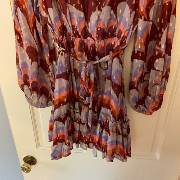 Oliphant FLIRTY SHORT DRESS- VENICE COGNAC Metallic Size S NWT Party Cocktail - Picture 8 of 15